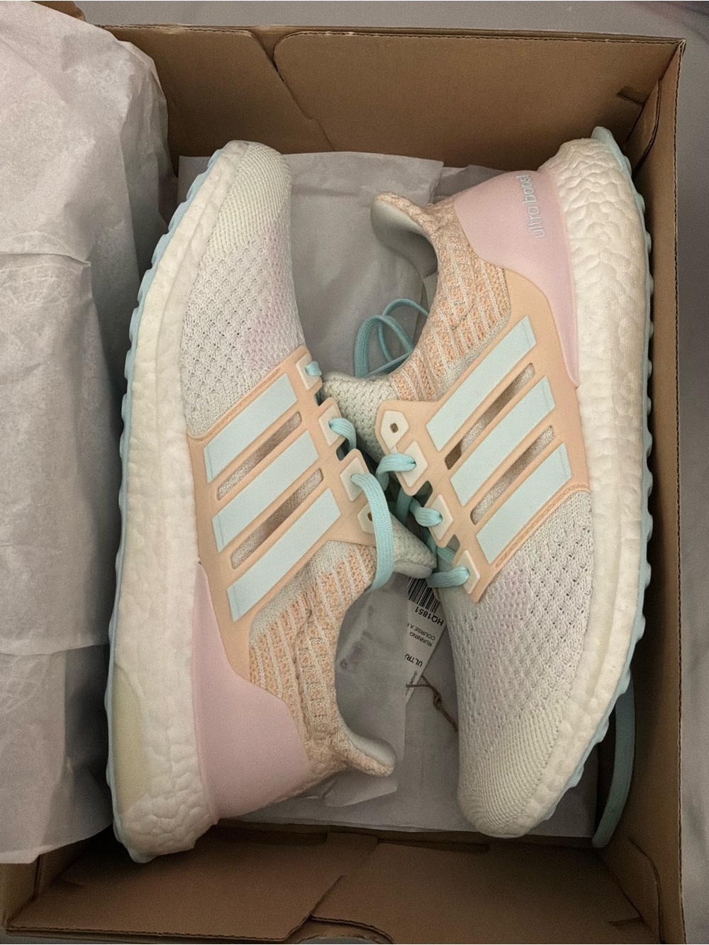 Adidas Ultraboost Women's Running Shoes Pink White Blue SZ 10